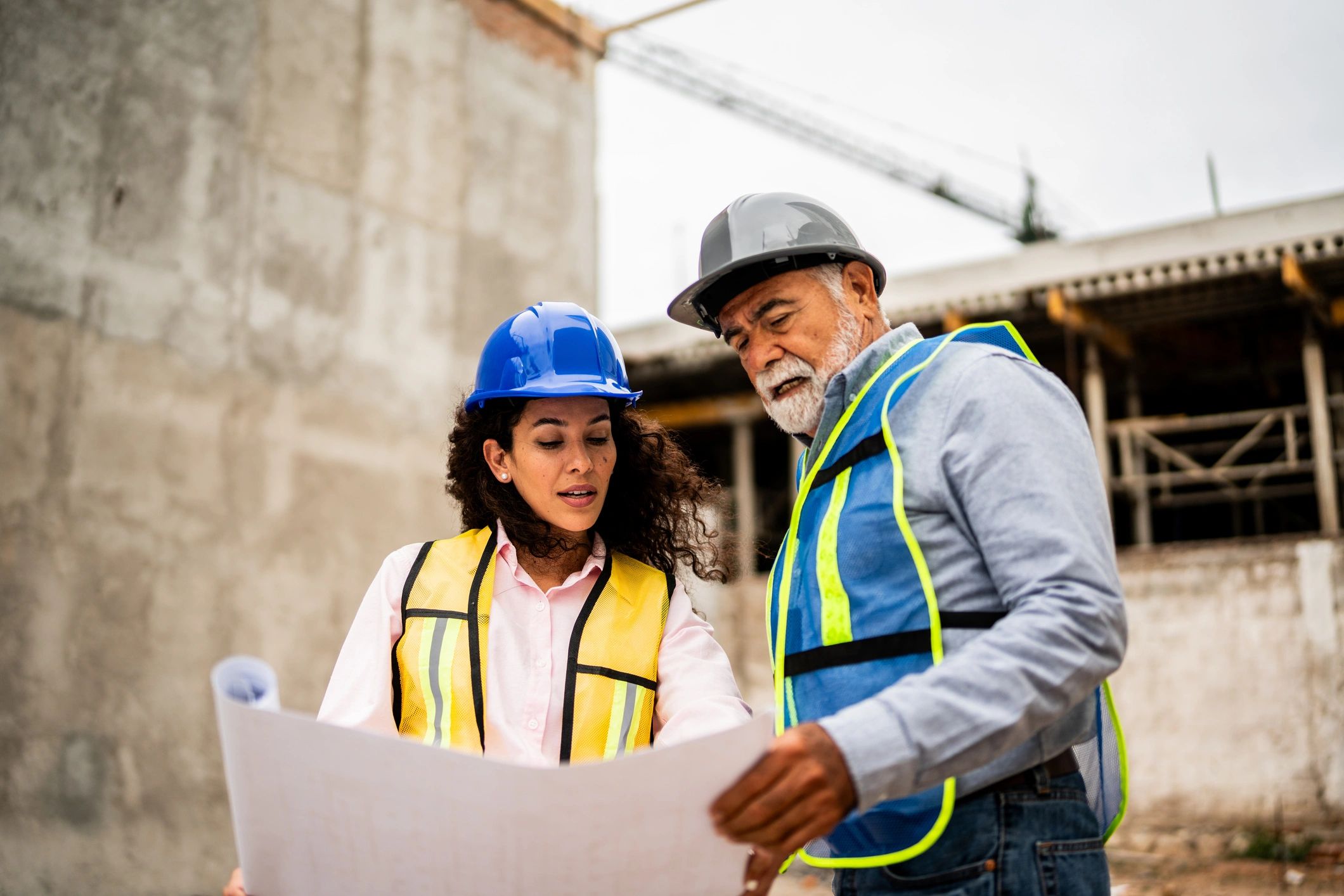 Contractor reviewing project details with a homeowner