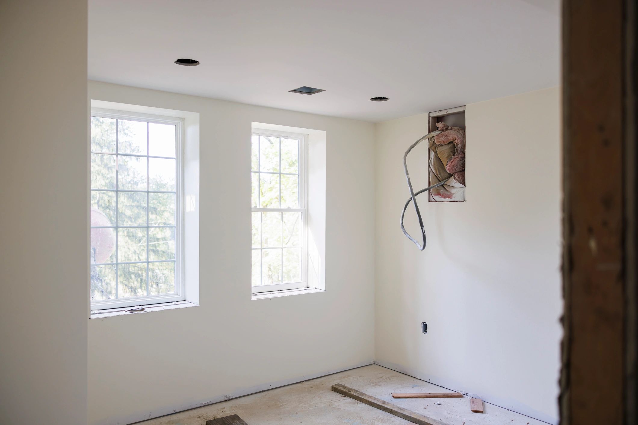 Bright renovated room during interior remodeling
